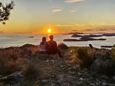 Romantic Sunset at Srđ Mountain Overlooking the Elaphiti Islands, Dubrovnik