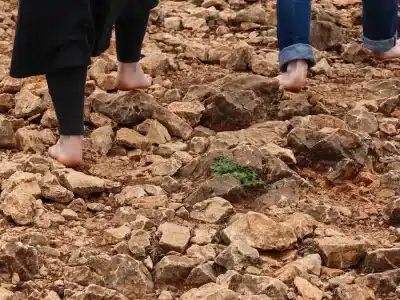 Walking barefoot along the Cross Path in Medjugorje
