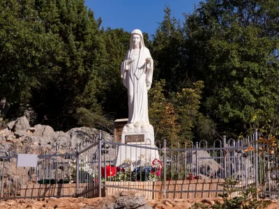 Statue of Our Lady Queen of Peace on Podbrdo (Apparition Hill) in Medjugorje